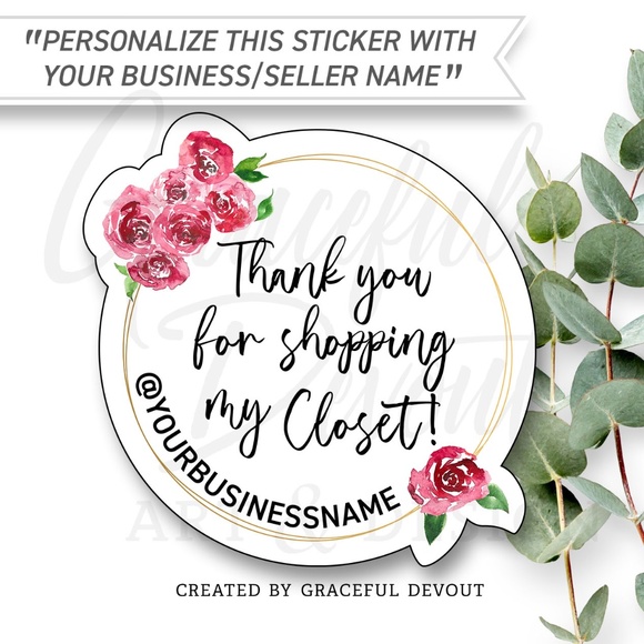 Graceful Devout Other - 🌹Thank You For Shopping My Closet! - 2" (inches) (48ct.) Stickers